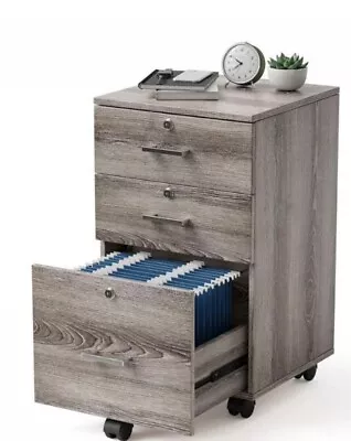 Vingli 3 Drawer File Cabinet With Lock And Wheels Storage • $72.25