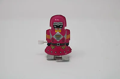 Retro Vintage Wind Up Metal Magic Girl Mini Walking Robot Pink Hand Painted Toy • £6.99