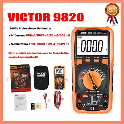 VICTOR 9820 2000V High-voltage Multimeter AC-DC Multimeter Digital✦Kd • $44.99