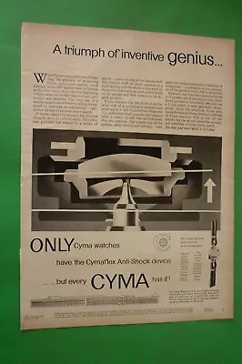 Watch Cyma Genius Switzerland 1955 Original Advertising' Vintage • $50.66