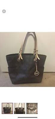 Michael Kors Jet Set Travel Top Zip Signature Monogram Tote Handbag For Women • $75