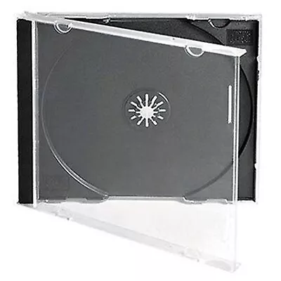 100 × CD DVD Jewel Case 10.4 Mm Holding 1 Disc With Black Tray Pack Of 100 Cases • £37.45