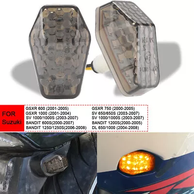 2X Smoke Flush Mount LED Motorcycle Turn Signals Blinker Light For Suzuki GSXR • $8.98