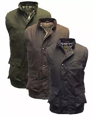 Wax Bodywarmer Waistcoat Gilet Waxed Countrywear Hunting S-5XL Olive Brown Navy • $44.15