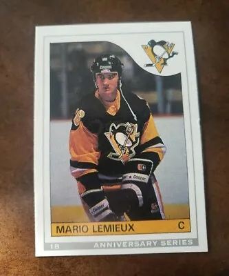 1985-86 Mario Lemieux Rookie REPRINT Card 1992-93 OPC 25th Anniversary #18 • $5.46