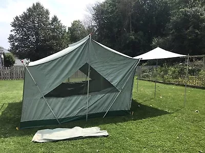 Vtg Canvas Tent EUREKA Terrace 70's Wall 10' X 10' Family Camping Heavy Duty • $280