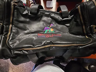 Vintage MICHAEL JORDAN GOLF Leather Duffle Bag - VERY RARE With Pamphlets • $190