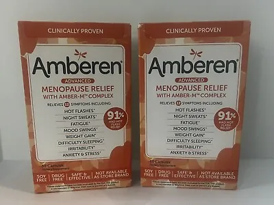 2 Pack Amberen Advanced Menopause Relief Hot Flashes 60 X 2 = 120 Caps Exp 04/26 • $39.99