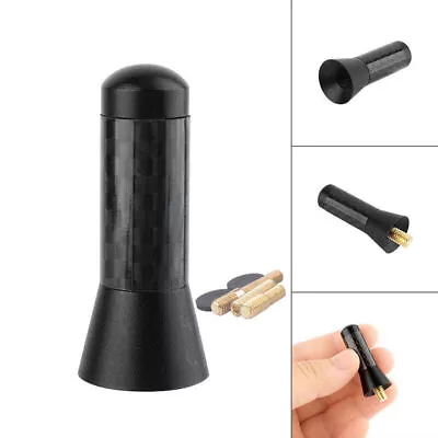 Short Stubby Black Carbon Car Aerial Bee Sting Mast Antenna Ariel Arial Aerial • £3.73