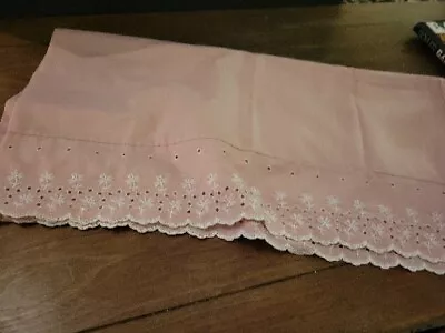 Vintage Mauve Pink White Eyelet Flower Pillowcase • $14.50