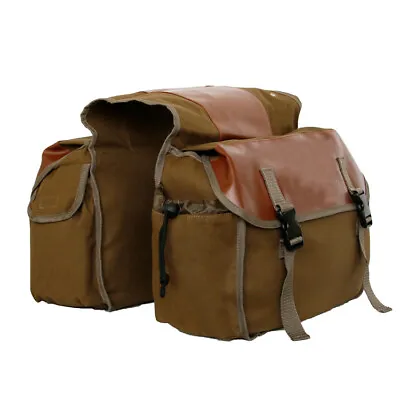 Leather Canvas Luggage Bag Saddle Bags For Motorcycle Rear Tail Seat Panniers • $26.61