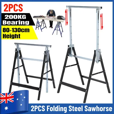 $78.88 • Buy 2PCS Adjustable Trestle Work Stands Carpentry Handyman Scaffold Saw Horse Bench