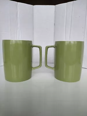 Melaware Melamine Picnic 2 X Tea Cups Mugs Camping Camper Green Retro • £9.99