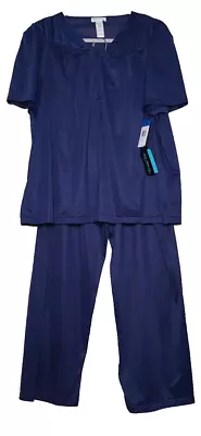 NWT -VANITY FAIR Women's Nylon Purple Thin Lightweight Pajama Set - Size XL • $19.99