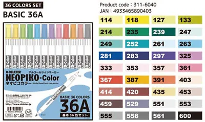 Deleter Neopiko-Color Basic/application 36A/36B Anime Manga Draw Copics Markers • $49.95