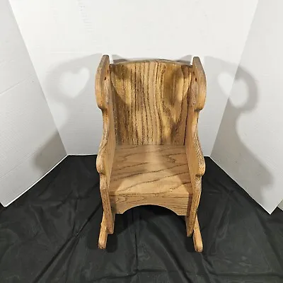 Vintage Child's Wooden Solid Oak Decor Prop Photo Shoot 16.25  Rocking Chair  • $43.98