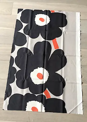 Marimekko Unikko Cotton Linen Fabric 115cm X 75cm Navy Orange Finland New • $41.10
