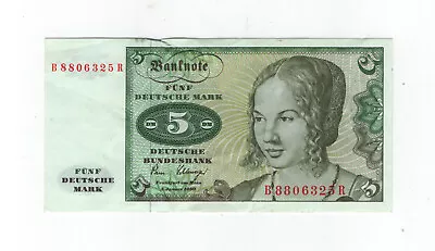 German 5 Deutsche Mark Bank Note 1980 • $2.55