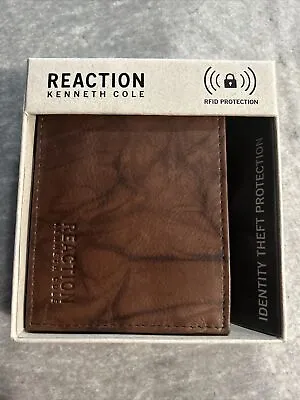 Kenneth Cole REACTION Men's Wallet (Leather)BiFold RFID Protection Brown NIB • $15.03