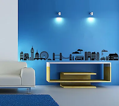 London City Skyline Sticker Removable Transparent Wall Decal Sticker By DecoBay • £7.89