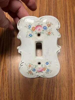 Vintage Japan Porcelain Light Switch Cover Plate Floral Pattern • $9.99