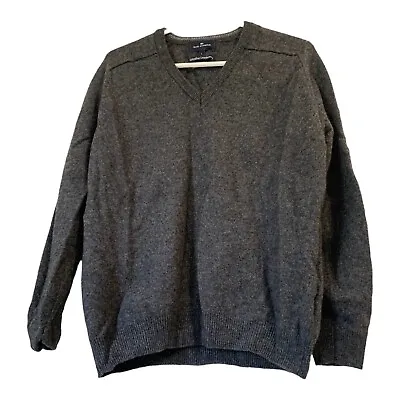 M&S Blue Harbour Mens Charcoal Grey Extra Fine Lambswool Jumper Size Medium • £6.99