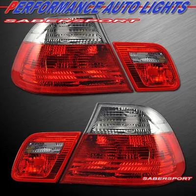 Red Smoke Taillights + Trunk Light 4pcs For 2000-2003 BMW E46 3-Series 2dr Coupe • $118