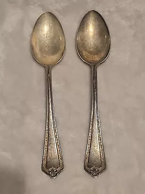 2 Vintage WM Rogers & Sons Table/Soup Spoons 7  Pat. Dec 28 1915 • $19.95