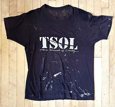 TSOL True Sounds Of Liberty PUNK T-Shirt 1986 XL Black Thrashed Single Stitch • $199.99