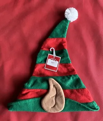 Adult Christmas Elf Striped Hat With Ears ~ NWT • $12