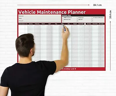 HGV PSV Vehicle Maintenance Wall Planner A1 Forward Un-Dated Folded Or Rolled • £7.99