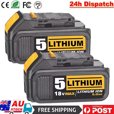 2× 5.0AH For Dewalt DCB200 DCB184 18VOLT XR Li-Ion Battery DCD740 DCB182 Slide • $52.90