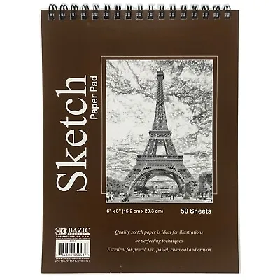Sketch Book Paper Pad 50 Sheets 6 X8  Drawing Notebook Sketchbook Art Supplies • $5.99