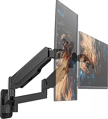 $102.79 • Buy Dual Monitor Wall Mount, Gas Spring Wall Monitor Arm For 17 To 32 Inch Flat/Curv