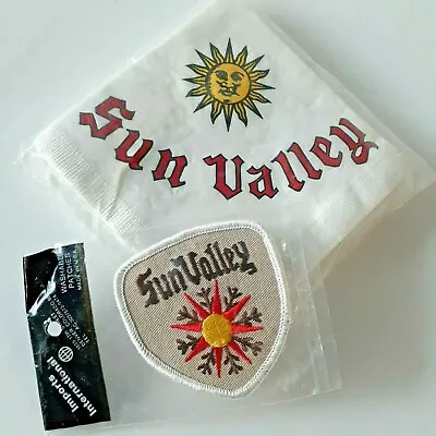 Vintage SUN VALLEY IDAHO Ski Patch + Set Napkins Both Sealed + Bonus SV Notepad  • $38