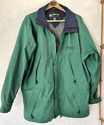 Eddie Bauer Ebtek WeatherEdge Jacket Mens XL Zip Up Rain Coat Parka Green • $34.95