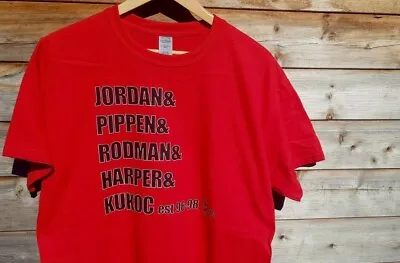 90s Chicago Bulls Michael JordanScottie Pippen Dennis RodmanT Shirt FREE SHIP • £14.99