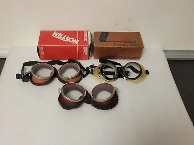 Vintage Willson Safety Motorcycle Steampunk Goggles Glasses Lot • $59