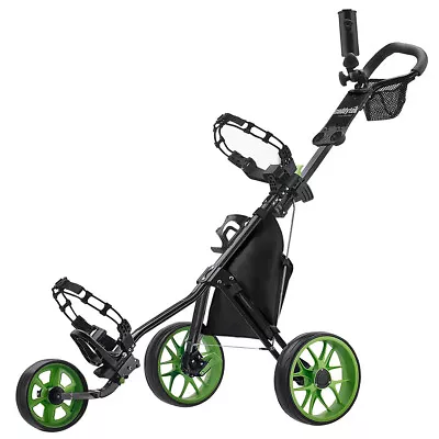CaddyTek 11.5 V3 SuperLite Deluxe 3 Wheel Golf Buggy / Push Cart - Lime • $169