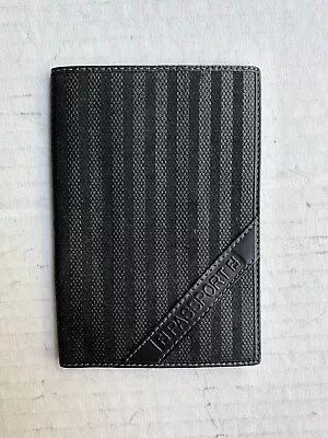 Fendi  Passport Holder Leather New Stripes Black Grey Canvas • $99