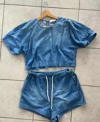 Alice McCall Denim Top & Shorts Set • $30