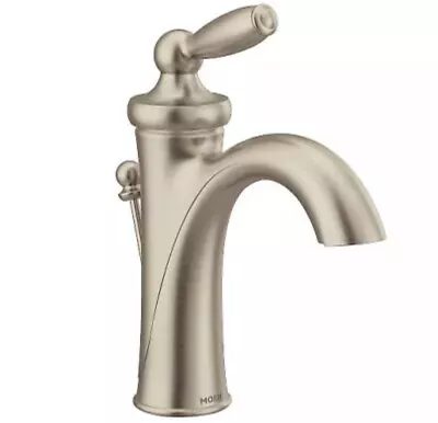 Moen 6600bn Brantford Brushed Nickel One Handle High Arc Bathroom Sink Faucet • $139.99