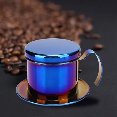 (Blue)Stainless Steel Vietnamese Style Coffee Maker Pot Coffee Drip Brewer • $17.61