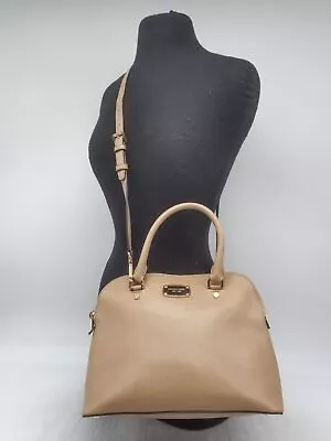 Michael Kors Cindy Tan Pebble Leather Domed Satchel Handbag Purse • $24.99