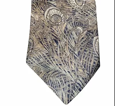 Liberty Of London Cotton Tie With Peacock Feathers Design English Vintage 3.5x56 • $15.19