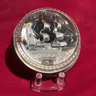 Mayflower Glass And Pewter Paper Weight Meadow Mountain Design Signed 1983 (i4) • $75