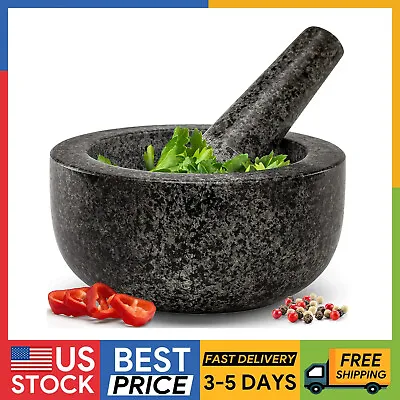 5.5  Heavy Duty Natural Granite Mortar And Pestle Set • $27.89