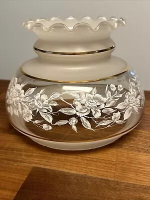 Vintage 1978 Quoizel Hurricane Gone With The Wind Lace Etched Table Lamp Shade • $45