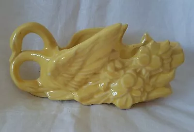 Vintage McCoy Yellow Double Swan Planter • $18