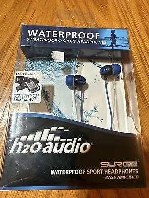 H2O Audio 100% Waterproof Headphones Sweat Proof Surge Bass Amplified IE2-BK New • $49.95